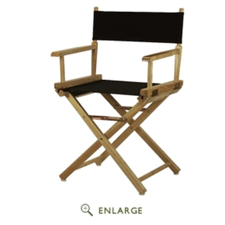Casual Home 200-00-021-15 18 in. Directors Chair Natural Frame with Black Canvas 200-00/021-15